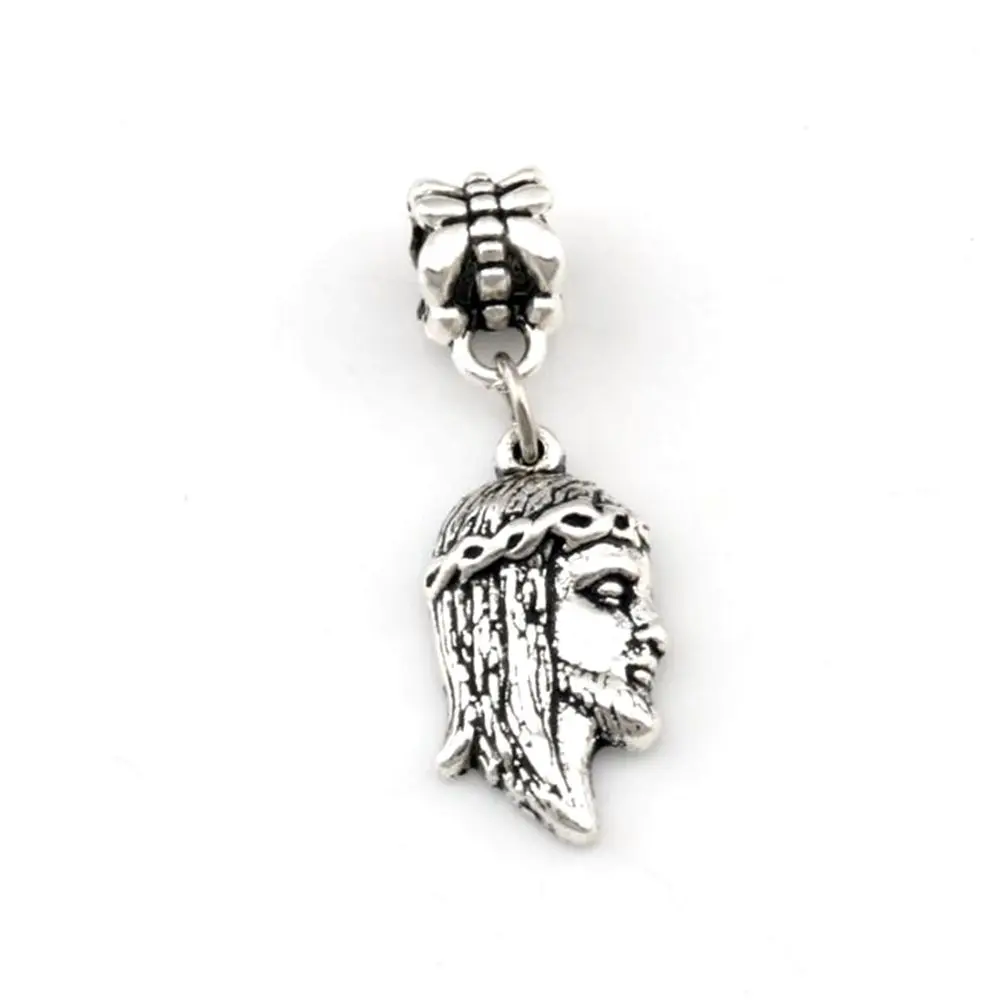 

50Pcs Tibetan Silver Alloy Jesus Dangle Religion Charm Beads For Jewelry Making Finding 10.8x32.5mm A-490a