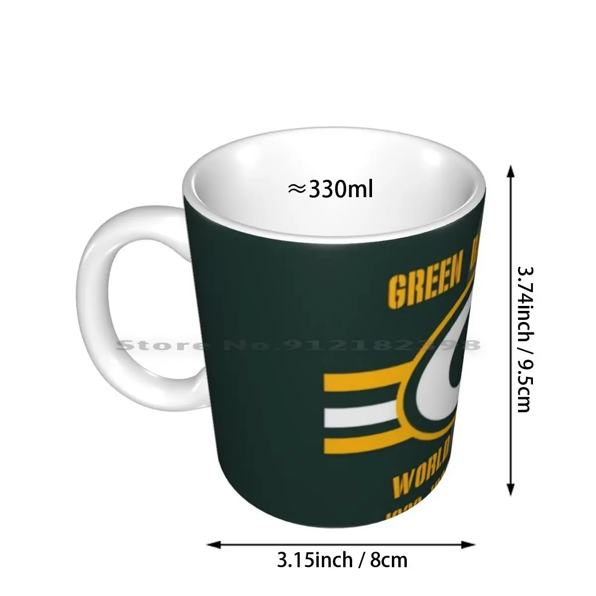 Green Bay Titles Ceramic Mugs Coffee Cups Milk Tea Mug Green Bay Trophy Lombardi Titles Titeltown Creative Trending Vintage