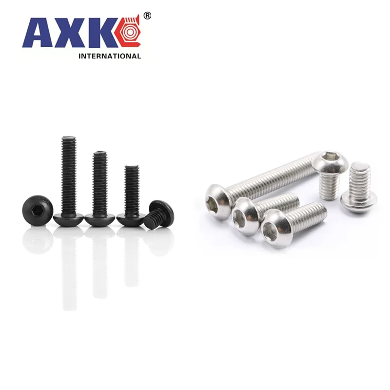 5-50pcs ISO7380 M2 M2.5 M3 M4 M5 M6 M8 304 A2 Round Stainless Steel or Black 10.9 grade Hex Socket Button Head  Allen Bolt Screw