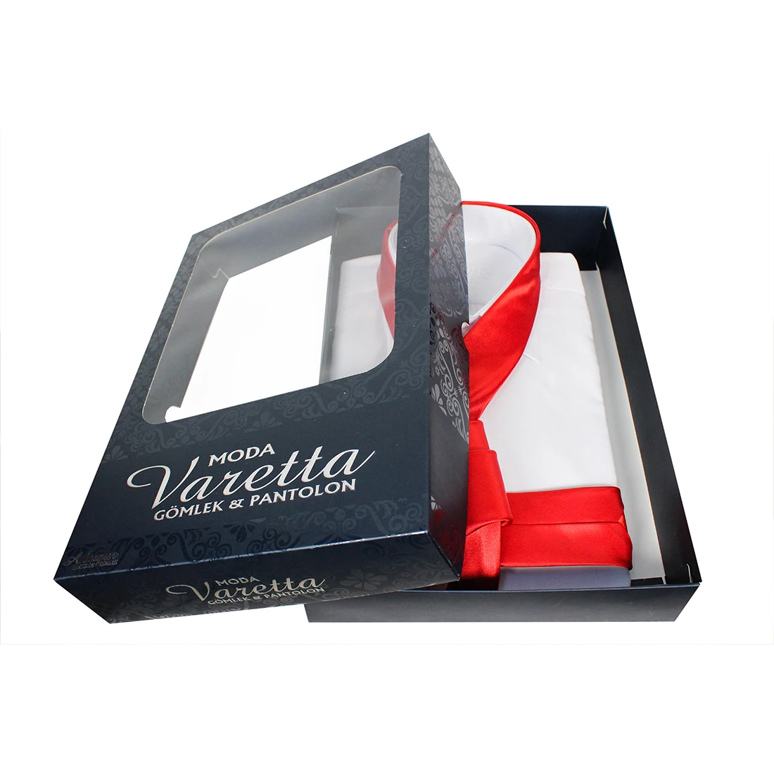 Fathers day solid color white Shirt and tie fathers day gifts idea luxury gift box customized gift for men gift set Varetta