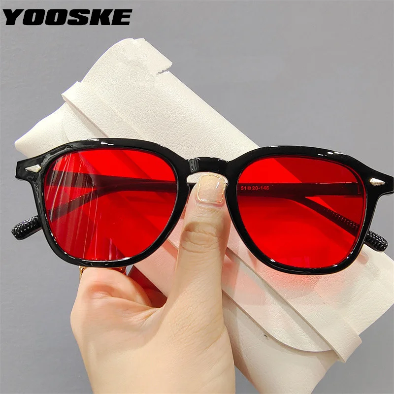 YOOSKE Brand Round Sunglasses Men Vintage Brand Design Small Frame Sun Glasses for Women Classic Red Eyewear Shades UV400 Ladies