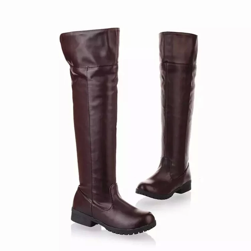 Botas de Cosplay Unisex de Attack on Titan, zapatos de Anime hasta la rodilla, color negro y marrón, talla 35-48, Shingeki no Kyojin Eren Levi