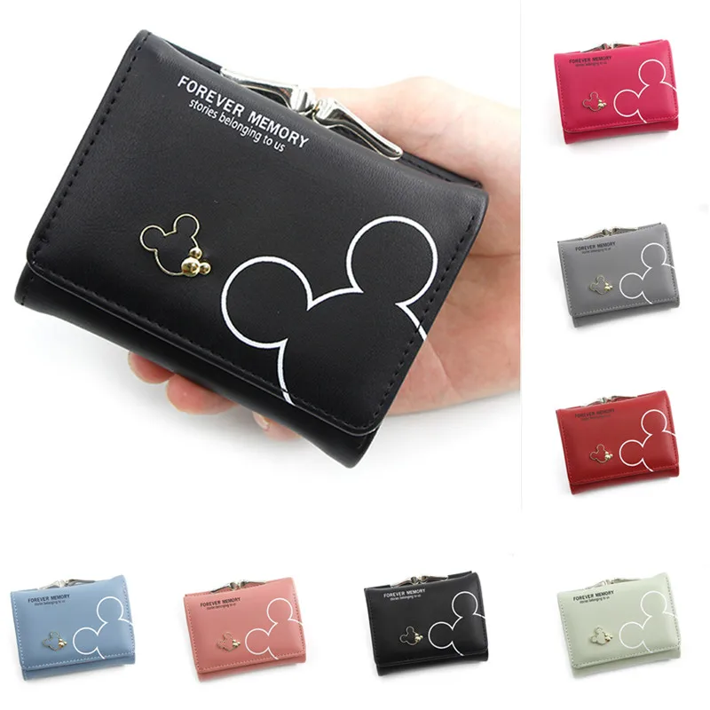 NEW Women Small Wallets Cute Design PU Leather Female Wallets Short Ladies Purses With Coin Pocket For Money Card Coin Red Pink