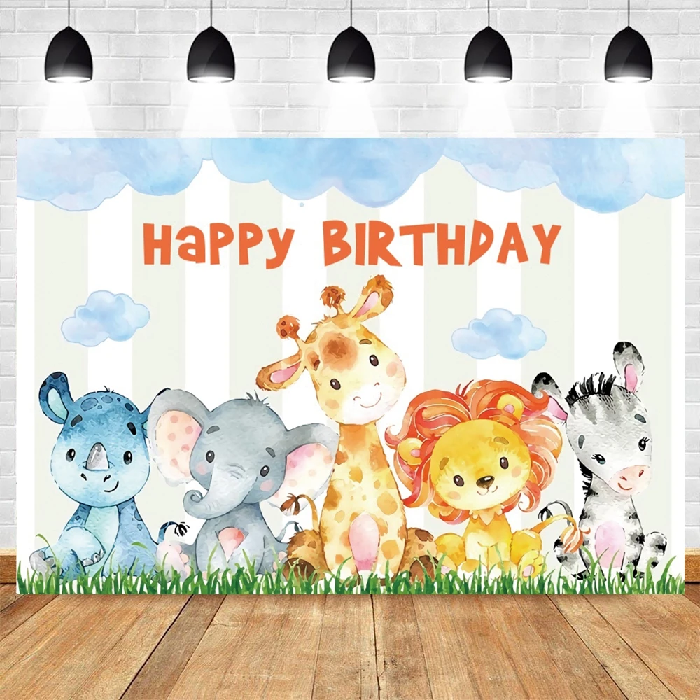 Yeele Cartoon Animals Baby Birthday Party Photocall Photography Backgrounds Customized Photographic Backdrops For Photo Studio