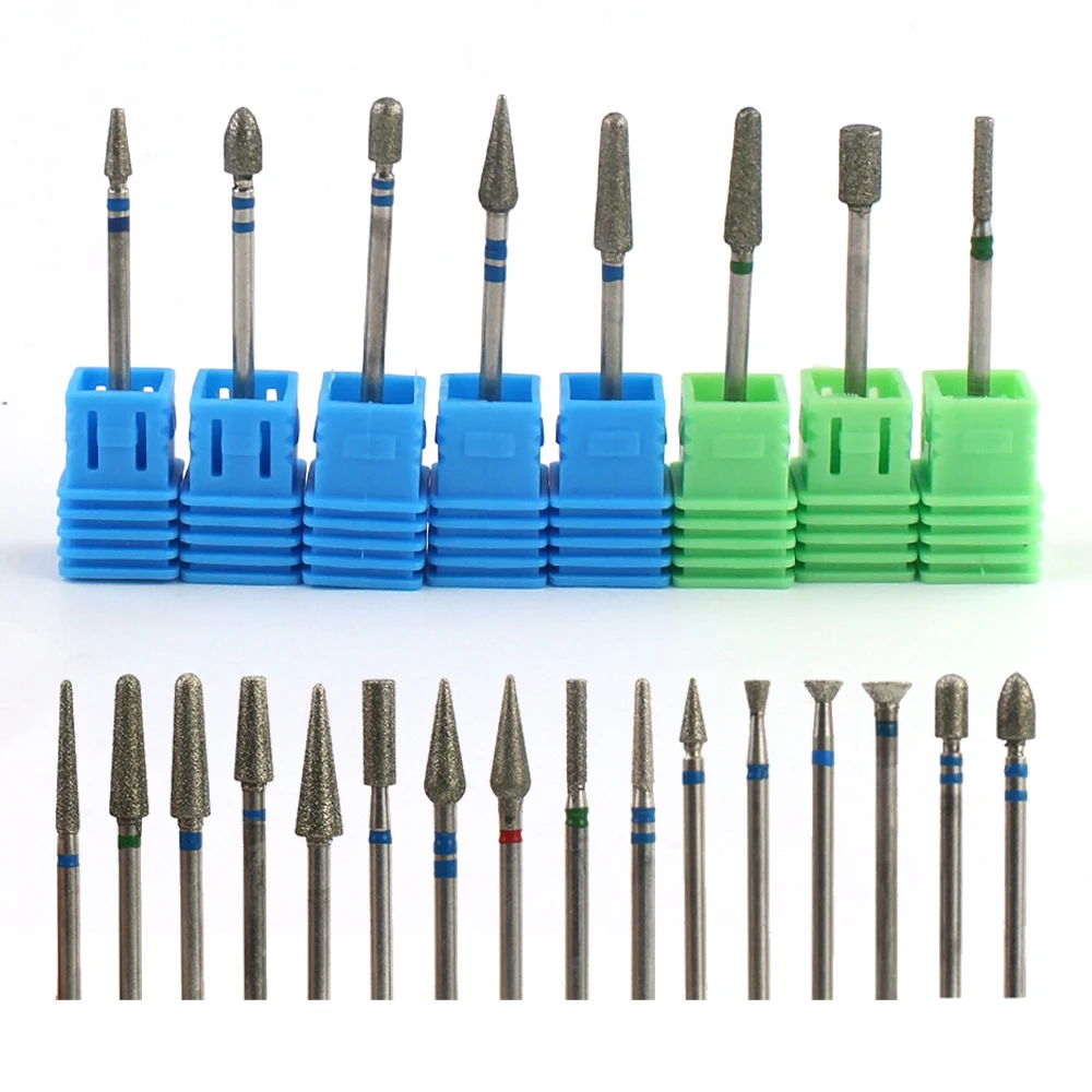 Fresas de diamante rotativas para uñas, brocas eléctricas para manicura, equipo de limas para limpiar cutículas, accesorios de herramientas, 1 ud.