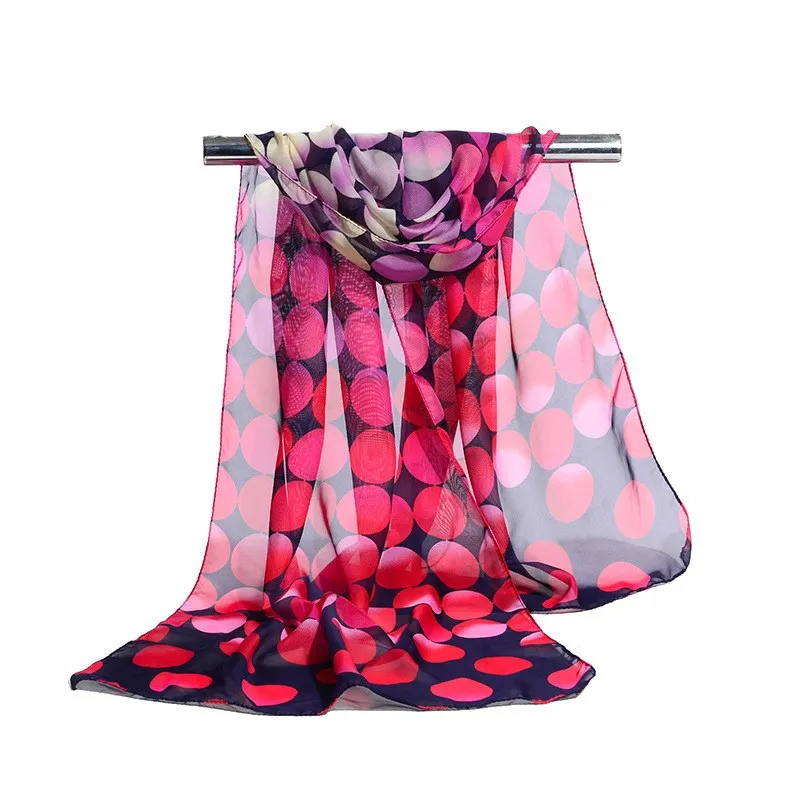 160*50cm New Fashion Print Chiffon Geometric Dot Scarf Wild Fashion Shawl Sunscreen Flower Floral Scarf Scarves