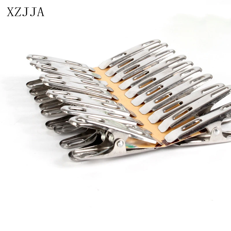 XZJJA 10-50Pcs Stainless Steel Laundry Clips Outdoor Towel Clamps Bedsheet Clothes Pegs Windproof Socks Small Metal Drying Pegs