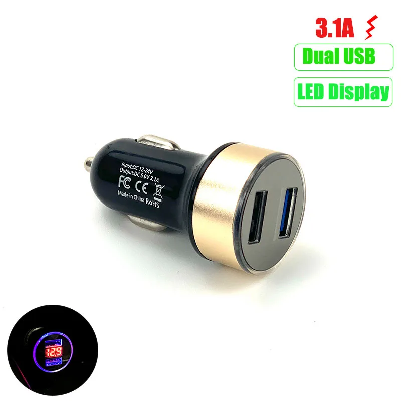 3.1A Dual USB Car Charger LED Display For Suzuki SX4 SWIFT Alto Liane Grand Vitara jimny S-cross Spacia Splash Kizashi Wagon R