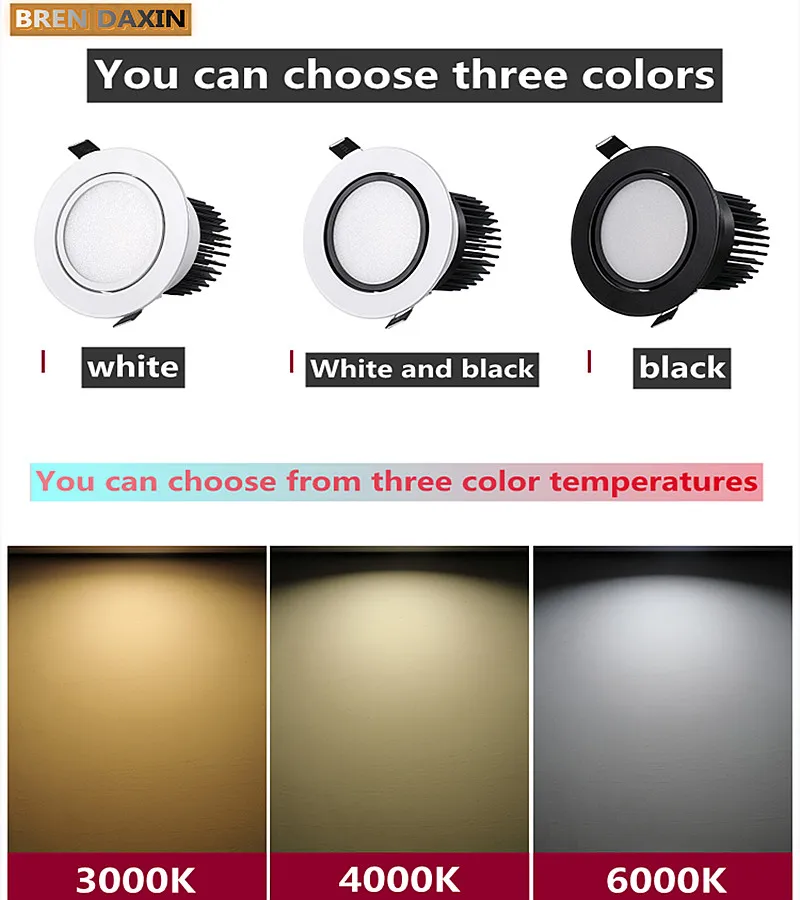 Dimable COB down light LED ceiling lamp AC220V LED  embedded Shoot light3W5W7W12W15W20W Indoor lighting