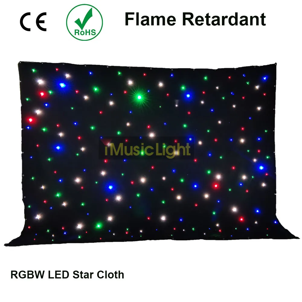 

4x6Mtr Starcloth Sparkley Drape LED Star Cloth Backdrop With Controller System For DJ Band Stage Party Church Theater