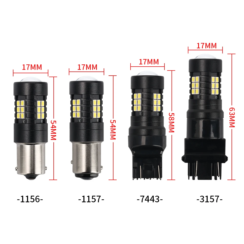 1pcs For S25 1156 ba15s bau15s 150° 1157 Bay15d T20 Socket Led Car Lights Turn Signal Light LED Bulb 12V 24V DC Truck 5W Canbus