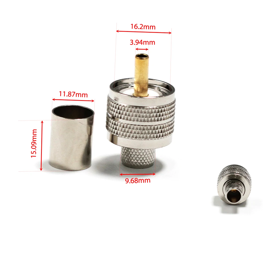 

1pc UHF male plug RF Coax Connector PL259 Crimp for RG8 RG213 LMR400 Cable Straight Nickelplated NEW wholesale