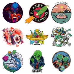 Iron On Transfer Patches For Clothing DIY Washable Women T-shirt Heat Transfer Beauty UFO Alien Rocket Thermal Clothes Sticker