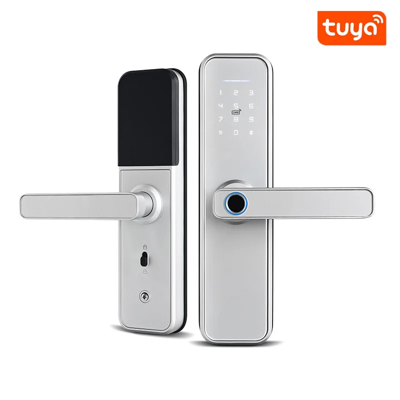 X5 Biometric Fingerprint Security Intelligent Tuya Smart WiFi APP Password Electronic Door Lock Built-in Eight Language Voices