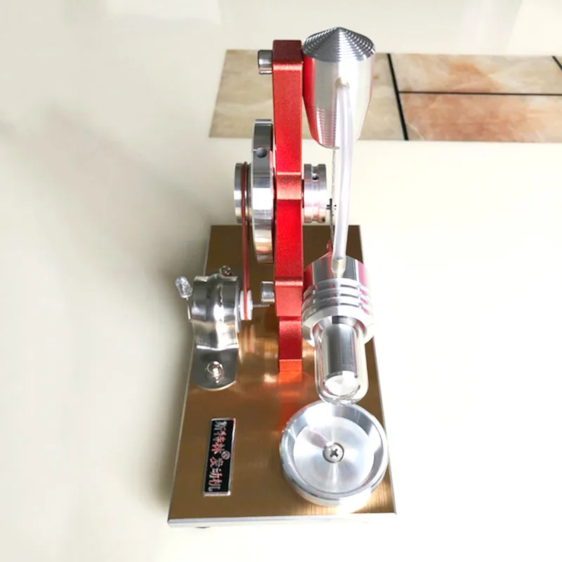 Stirling Engine Model Miniature Red Single Cylinder Engine Physics Experiment Toy