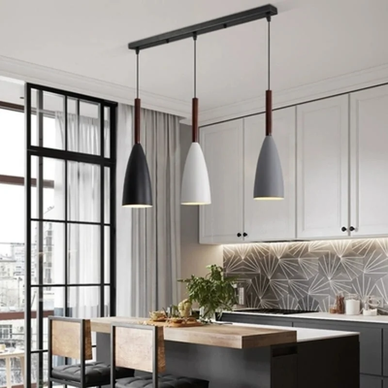 Modern LED Pendant Lights For Dining Triple Hanging Lamp E27 Metal Suspension Lighting Black Hanglamp Kitchen Luminaria image 3