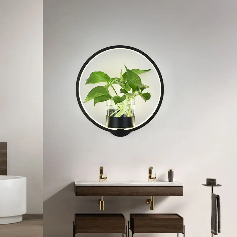 Nordic Wall Lamp Plant Led Modern Sconce Minimalist Creative Living Room Staircase Aisle Lighting Bedroom Bedside Decor Lights