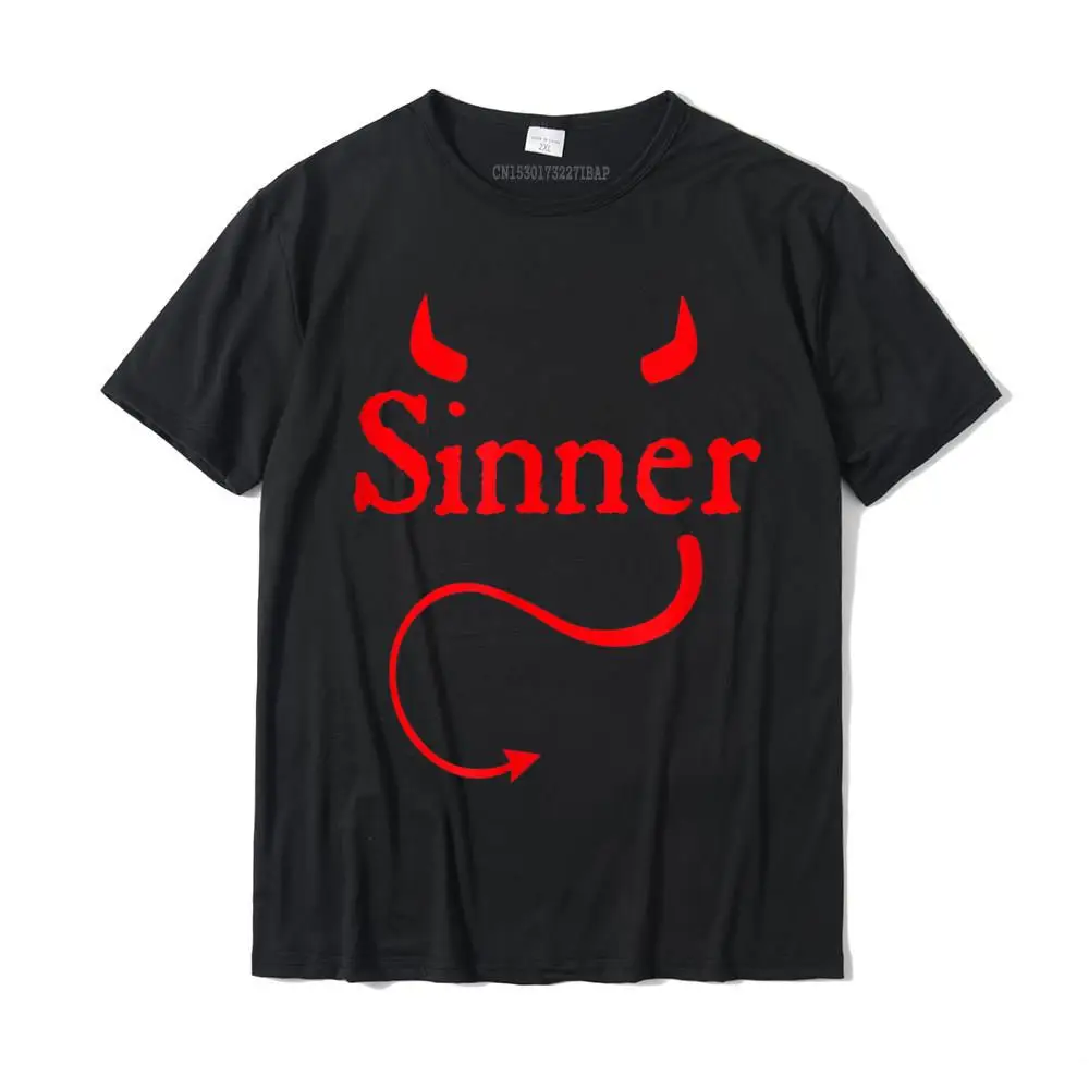 Camiseta de algodón para hombre, camisa con estampado de Sinner Devil Horns Tail Rock Atheist Sin Lover, nueva, personalizada