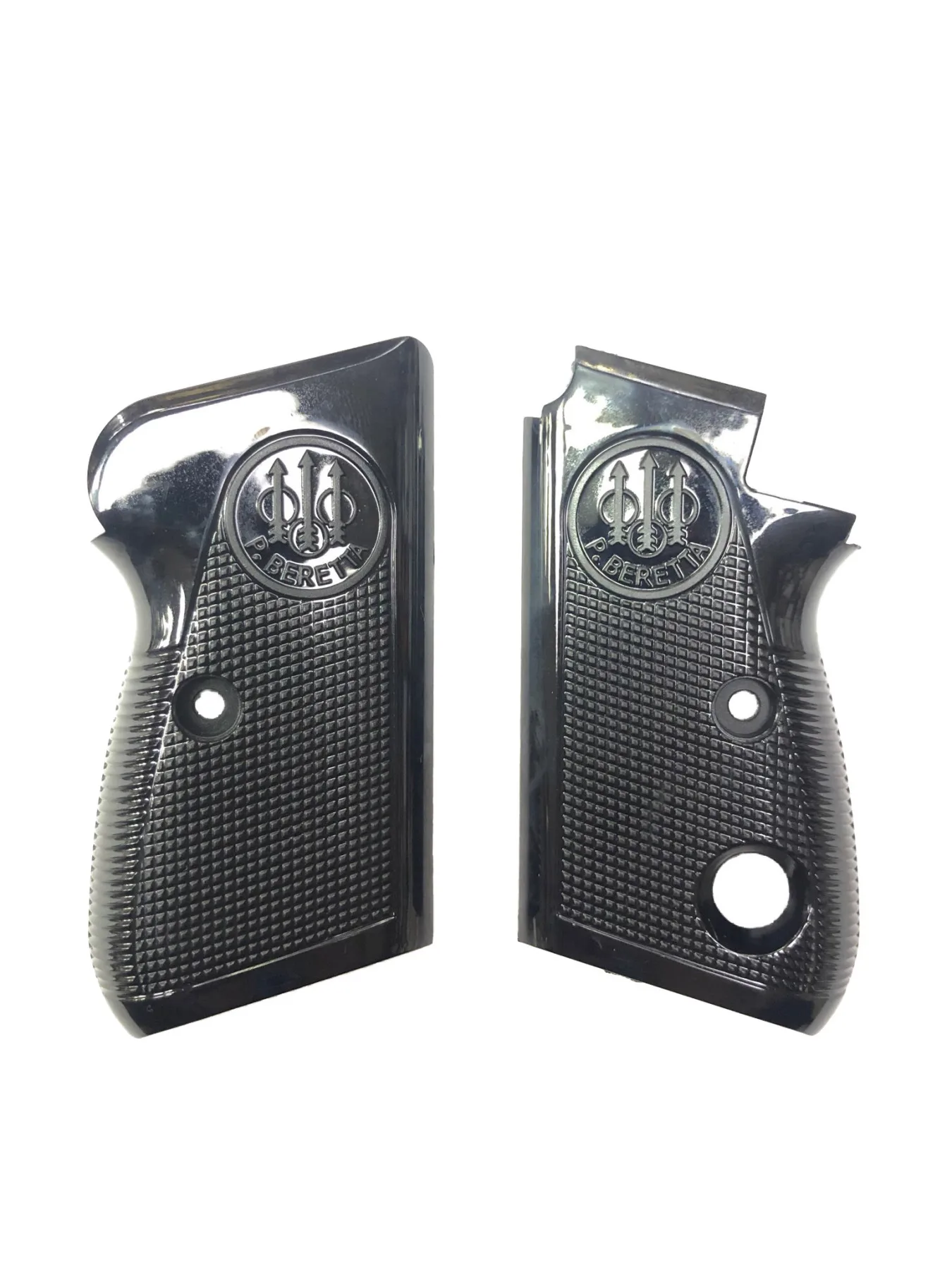 

Single-Button Beretta Compatible Laser Cut Black Hard Plastic Grips