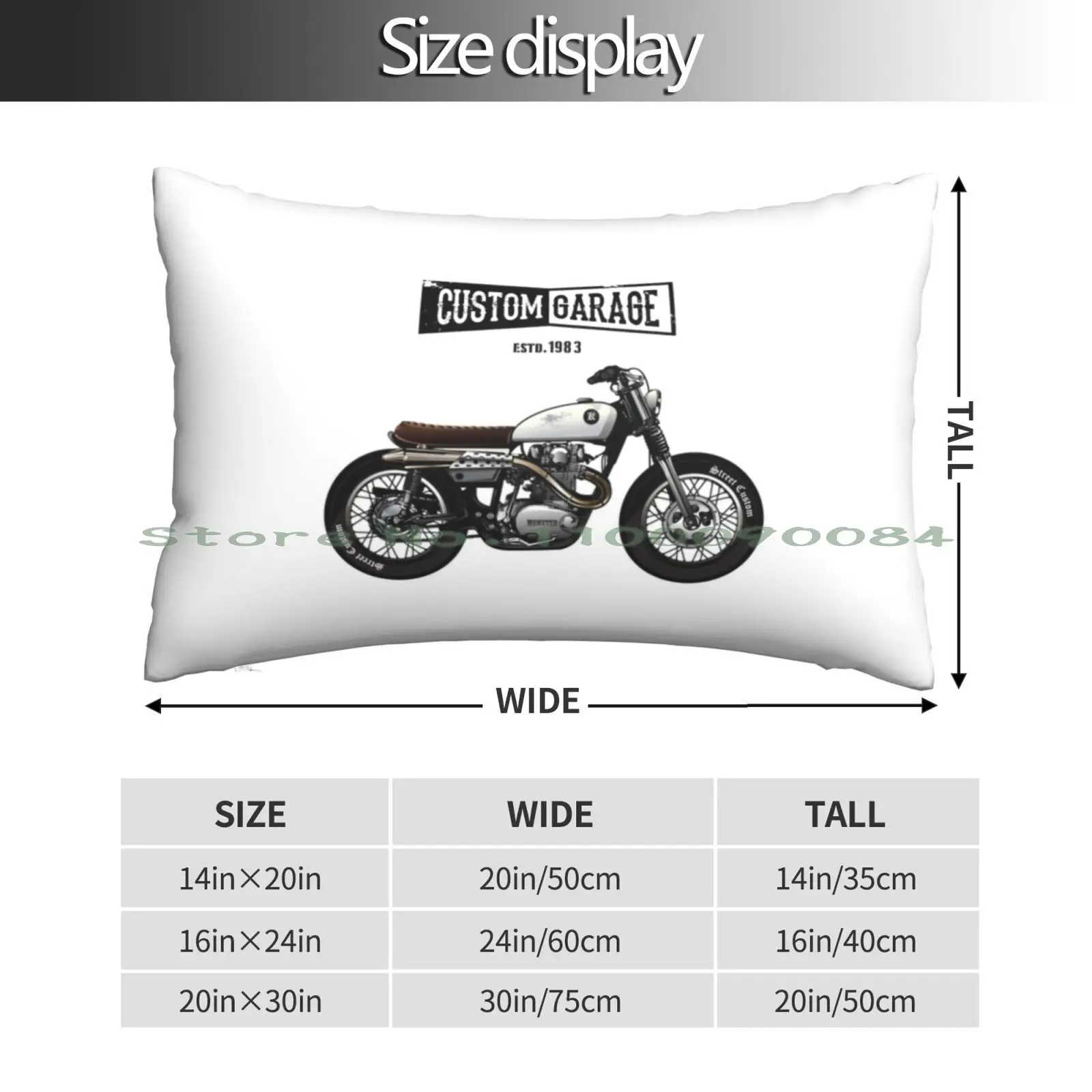 Vintage Scrambler Motorcycle Pillow Case 20x30 50*75 Sofa Bedroom Rose Black Letters Ballons Lovecore Valentine Day Hearts