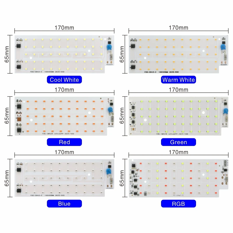 2pcs/lot 50W LED Flood Light Chip SMD 2835 Outdoor Floodlight Spotlight Beads AC 220V For LED Street Lamp Landscape Lighting