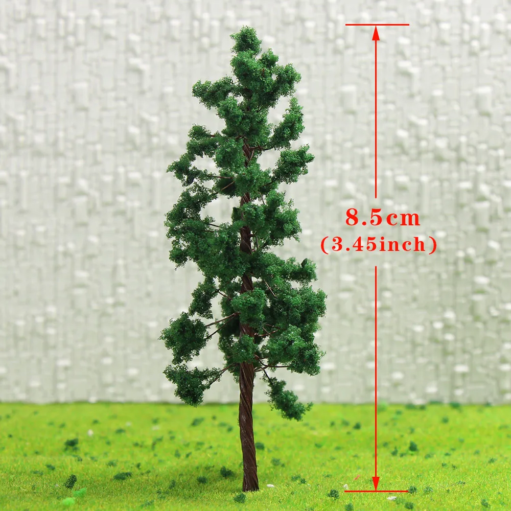 HO Scale Model Trees 1:87 Deep Green Trees Iron Wire Train Layout Set 8.5cm D9035