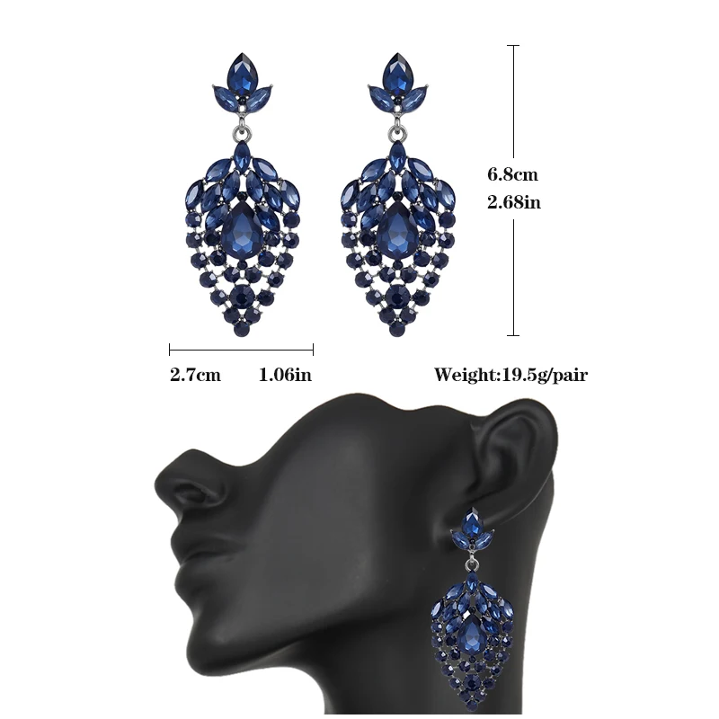 VEYO Trendy Full of Rhinestone  Earrings For Women Luxury Crystal Drop Earrings  Gift