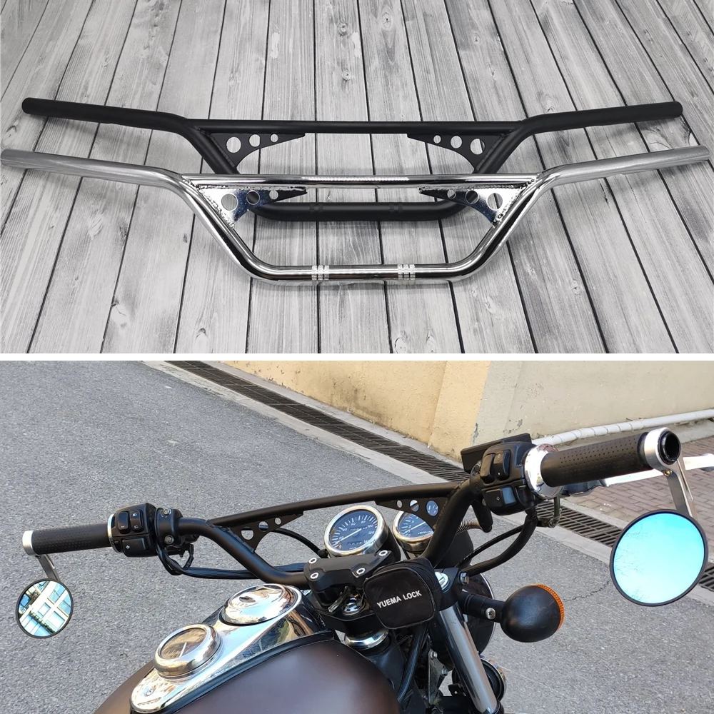 Vintage Motorcycle 7/8'' 1'' 22mm or 25mm Handlebars Retro Motorbike Steering Wheel Bars for Bobber Cruiser Chopper Cafe Racer