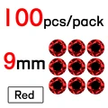 100 Piezas de 9mm Rojo