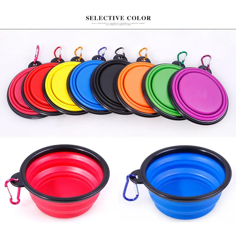 350/1000ML Folding Dog Bowl Silicone Portable Pet Food Feeder Travel Walking Water Bowl For Small Medium Dog Cat Pet Eating Dish