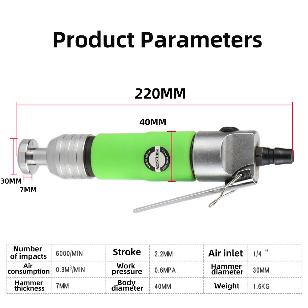 HIFESON 2C Pneumatic Mini Straight Massage Hammer Pneumatic Hammer Shoe Hammer Refined Steel Arc Hammer Head