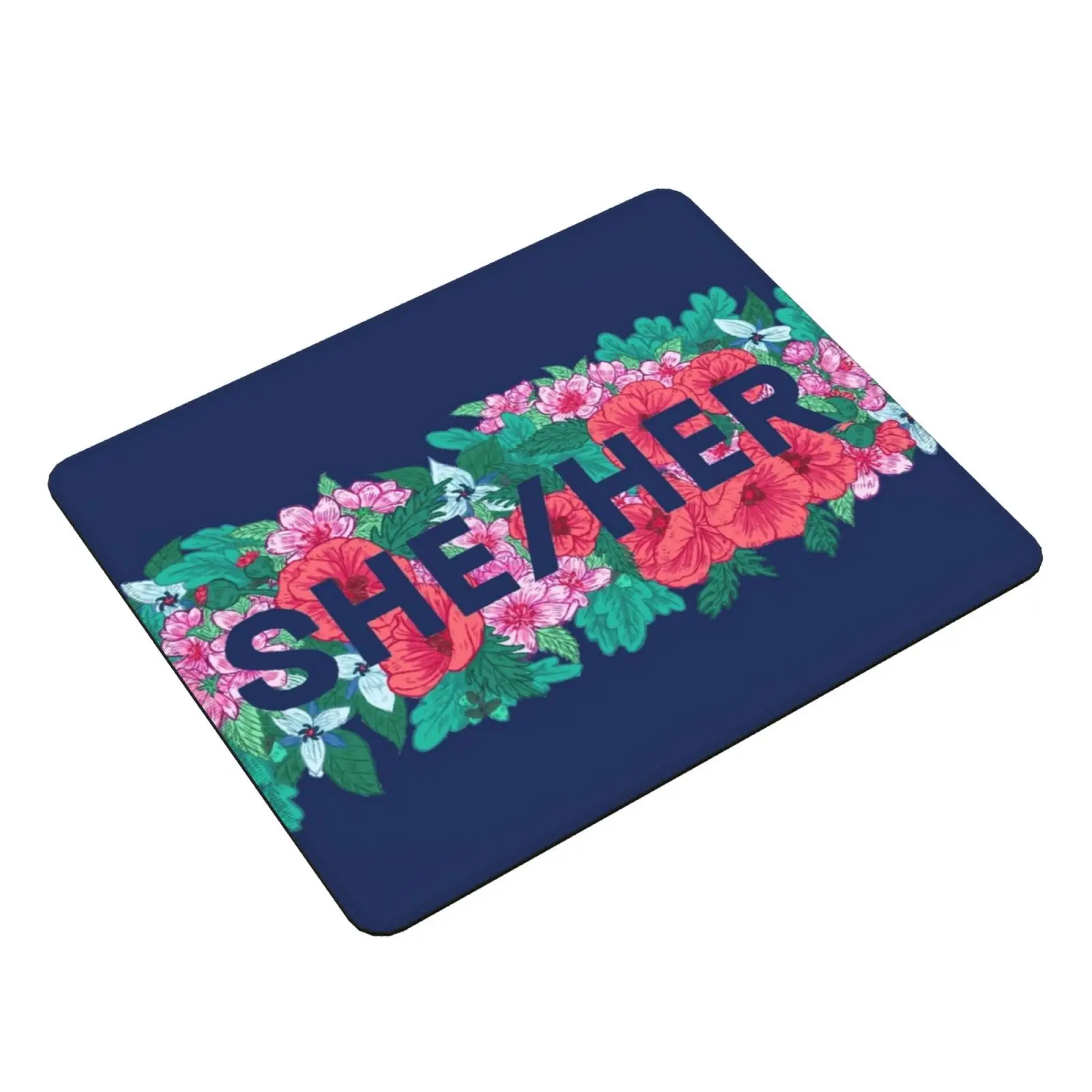 She / Her Ivywild Floral Pronouns Mouse Pad DIY Print Pronouns Trans Queer Graphic Design