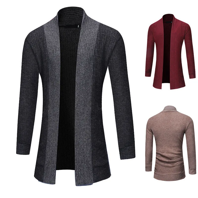 

MRMT 2024 Brand Men's Sweater Jackets Solid Color Cardigan Long-sleeved Medium and Long Section for Male Outer Wear Garment