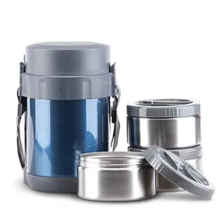 1.8L Stainless Steel Insulated Lunch Box 3 Layer for Kids Food Container Vacuum Insulated Thermo Soup Bento Lunch Box