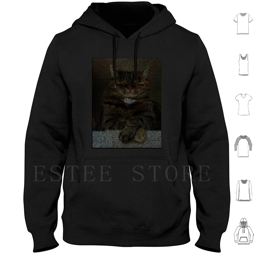 Suspicious Cumputer Text Cat Hoodies Long Sleeve Cat Cute Cats Funny Animal Kitty Kitten Pet Animals Pets Black Cat