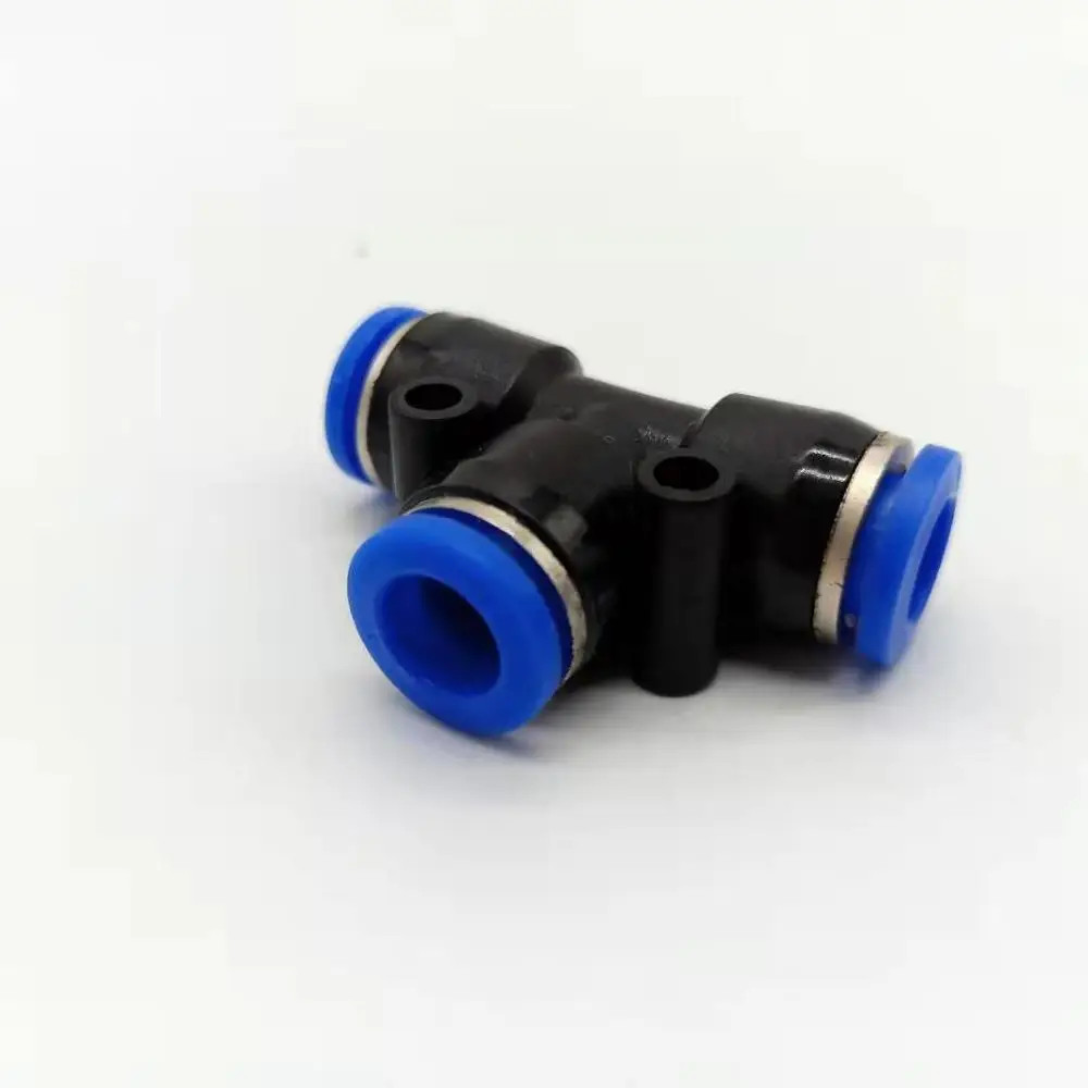 T-type three-way pneumatic element for quick insertion of air pipe joint PE4 PE6 PE8 PE10 PE12 PE14 PE16