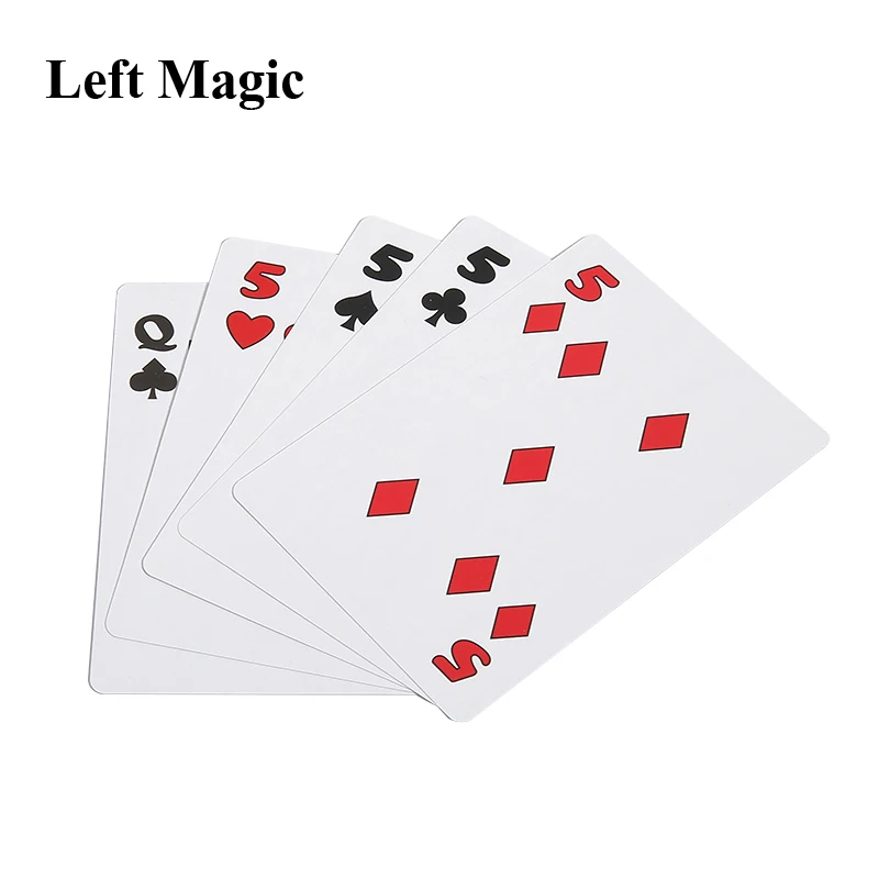 Queen Conjuring Q TO 5 Magic Tricks Close Up Stage Card Magic Props Mentalism Fun Accessories