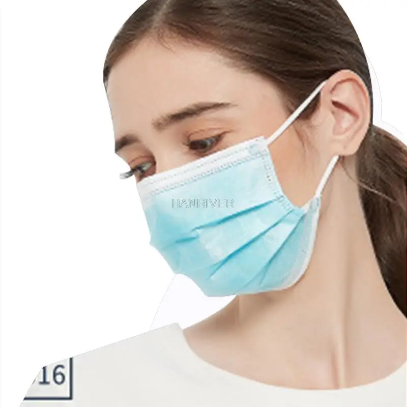 

One-time three-layer mask bag with independent packaging including meltblown cloth. Black adult dust mask face masks