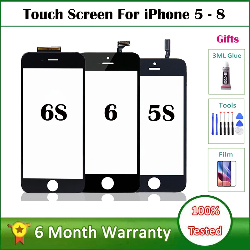 Front Touch Digitizer For iPhone 5C 5S 6Plus 6S Plus 7Plus Touch Glass For iPhone 6 Touch Panel Digitizer With Holder Frame Flex