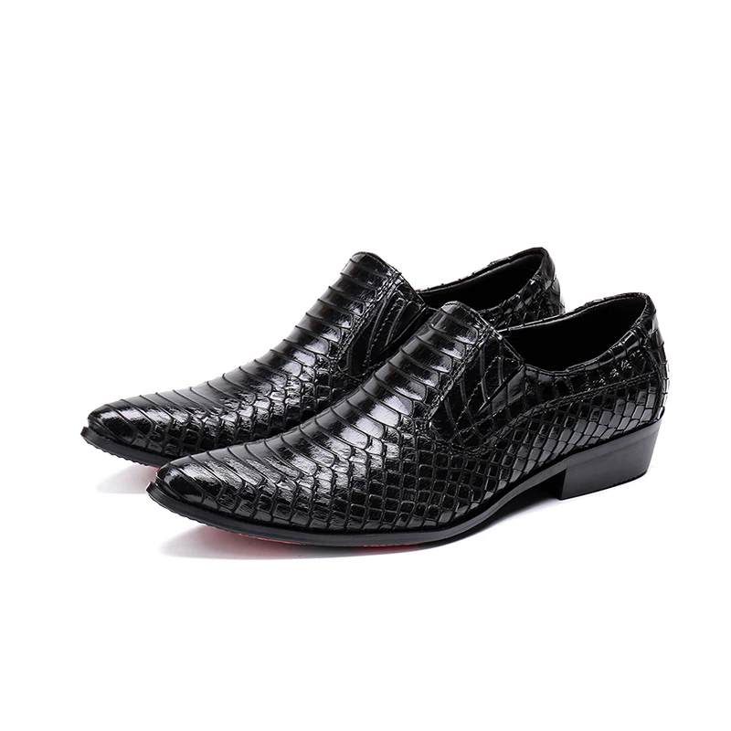 

italian men shoes brand pointed toe spiked heel python skin mens slip on loafers Serpentine wedding dress shoes Chassures hommes