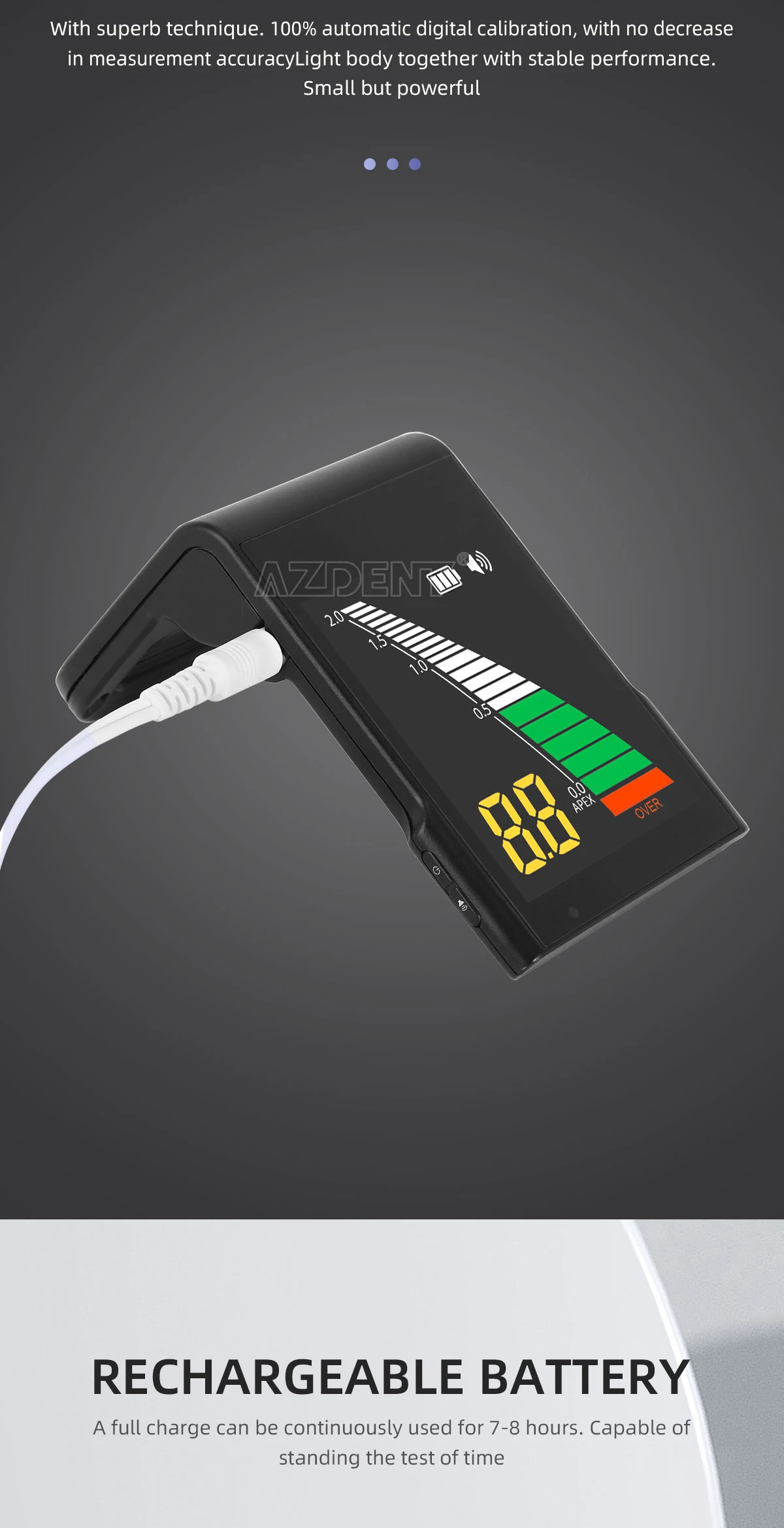 AZDENT Dental Endo Apex Locator Apex Root Cancal Standort Messung Zahnärzte Labor Zahnmedizin Werkzeug 3,2' LCD Bildschirm – Detail 4