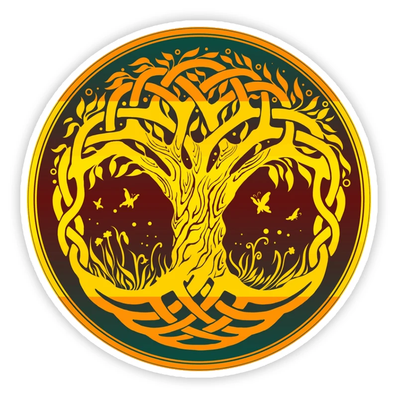 

B0782 Self-adhesive Decal Yggdrasil the Viking Tree of Life Car Sticker Waterproof Auto Decors on Bumper Rear Window Laptop