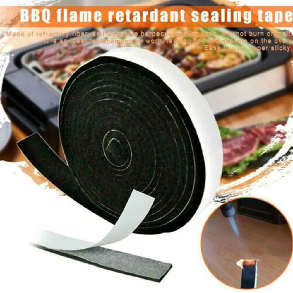 Heat Barbecue Smoker Gasket BBQ Door Lid Seal Self Stick Sticker Kitchen Sealing Tape Stove Gasket BBQ Accessories for Grill