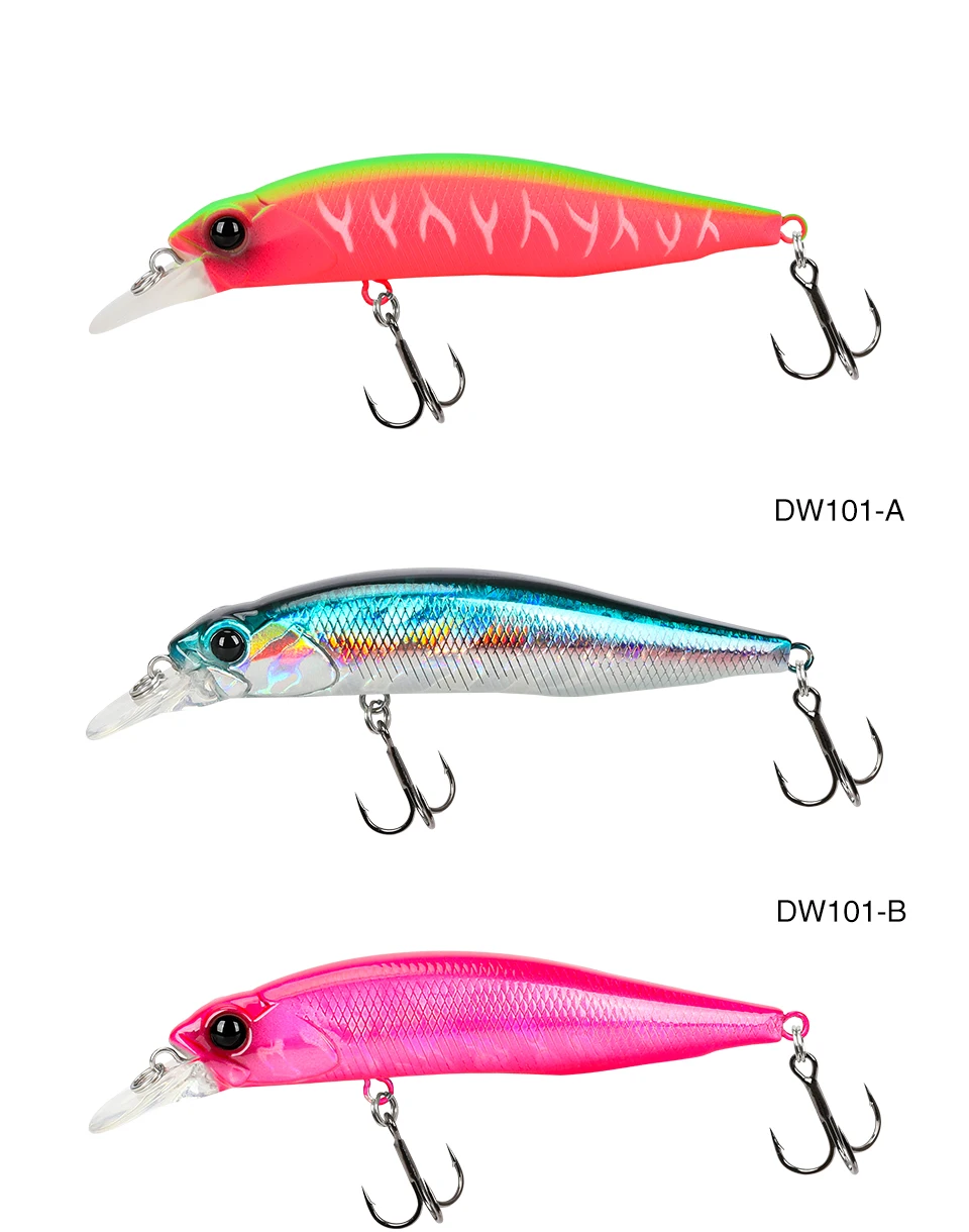 TSURINOYA Jerkbait Suspending Minnow Angelköder 77SP DW101 77mm 8,5g 0,7-0,9m Hecht Barsch Künstliche Hartköder Wobbler Köder – Detail 14