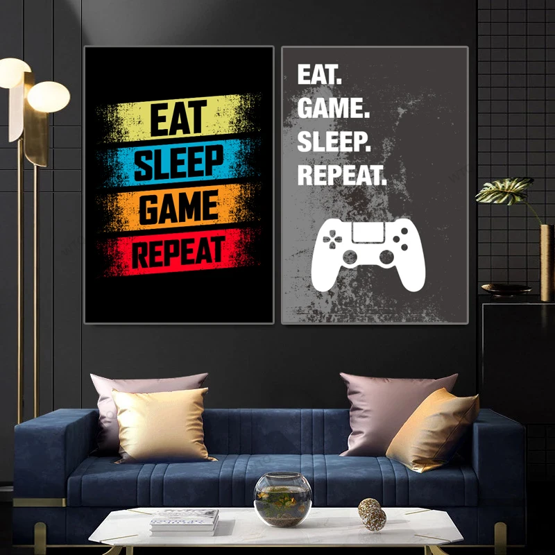 WTQ Gamepad Decorative Wall Pictures Nordic Paintings Canvas Painting Game Poster Decor Wall Art Picture Room Decor Home Decor