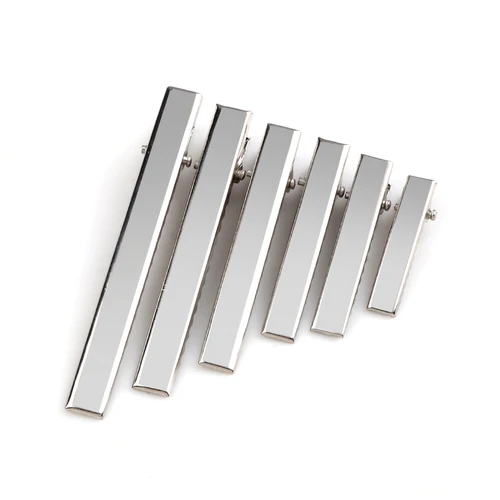 Imagen 1 del producto Accesorios de pinza de pelo de Metal para mujer, horquillas de cocodrilo de Color plateado de 10 piezas, pasadores de una sola clavija, exquisitos Regalos para la cabeza