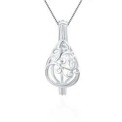 CLUCI 3pcs Water Drop Silver 925 Cage Pendant Charming Women Jewelry 925 Sterling Silver Pearl Locket Pendant SC060SB