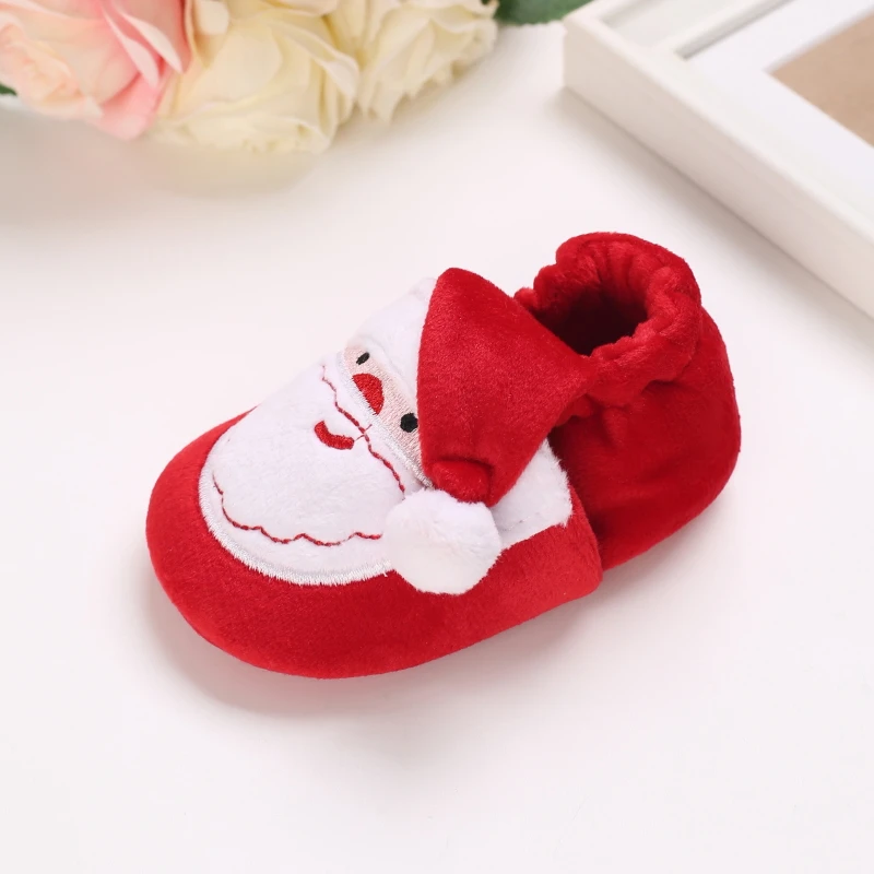 Christmas Warm Soft Shoes Baby Toddler First Walkers Winter Baby Boys Girls Shoes Xmas Cosplay Cute Cartoon Kids Animal Shoes