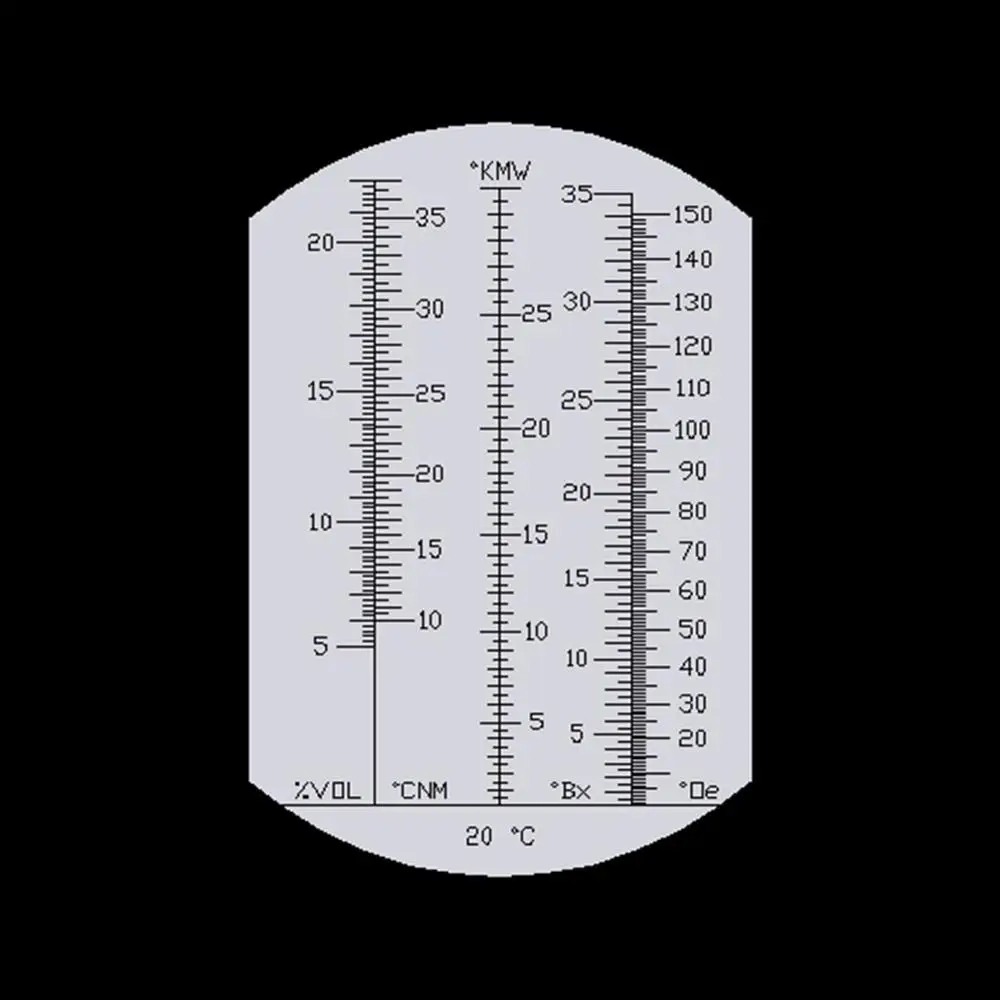 New Shock Box Oechsle Brix Refractomete 5-22% VOL 0~35% Brix 0~150 Oe Oechsle 0~30 KMW Refractometer wine Fruit Juice Brew