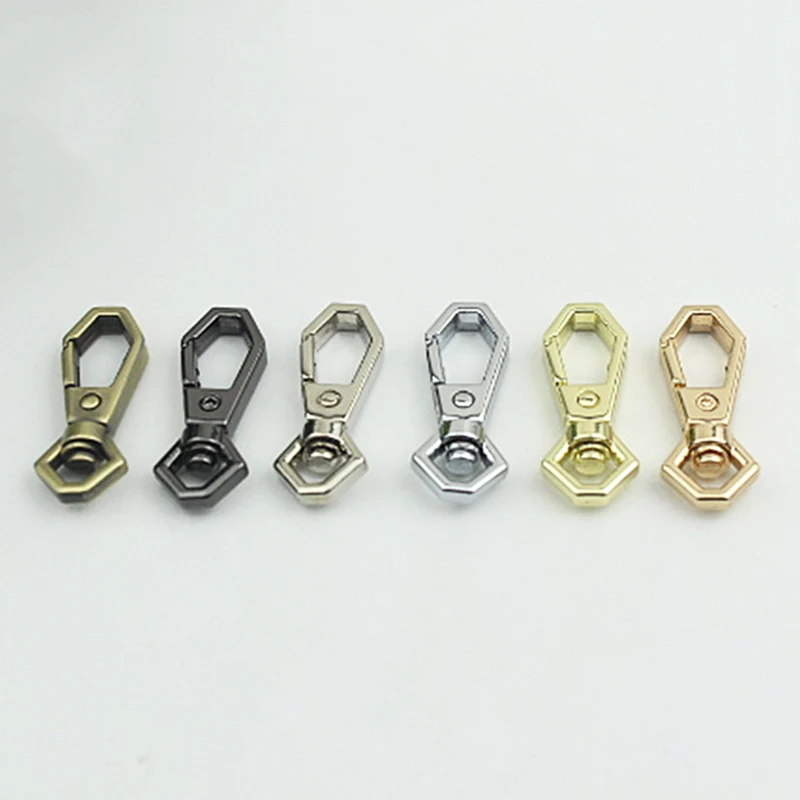 1pcs Metal Hexagonal Snap Hook Trigger Clasps Clips Spring Gate for Leather Craft Tiny Pet Leash Bag Strap Webbing Keychain Hook